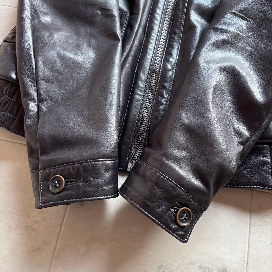 【超希少】ディーゼル ホースハイドレザージャケット グレー フルジップ 馬革