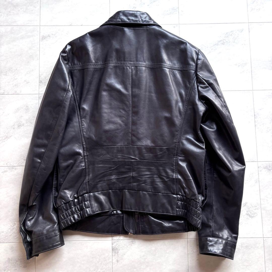【超希少】ディーゼル ホースハイドレザージャケット グレー フルジップ 馬革