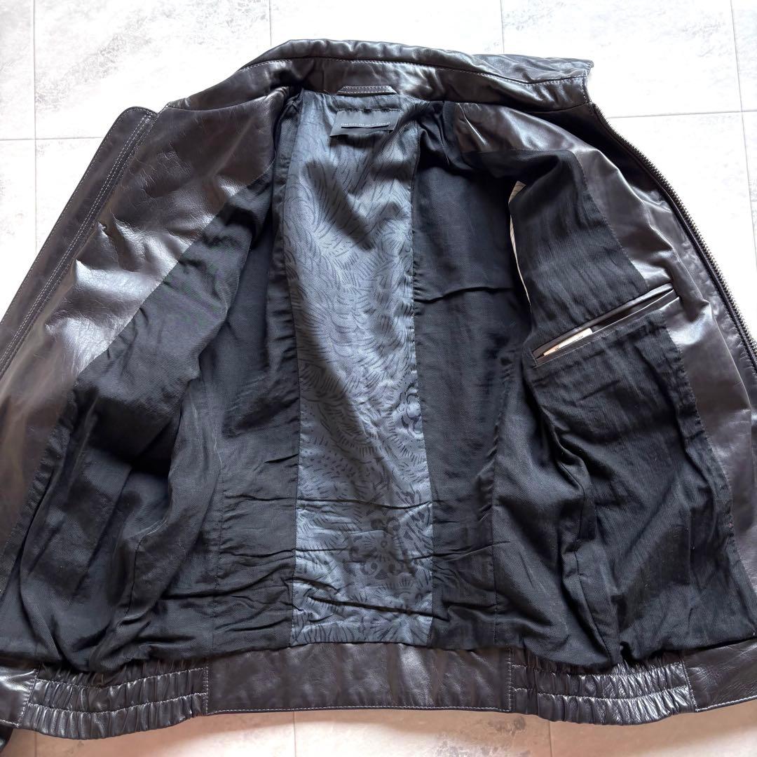 【超希少】ディーゼル ホースハイドレザージャケット グレー フルジップ 馬革