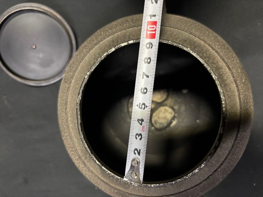 宝斎 伊藤宝斎？ 茶釜 鉄 茶道具 鉄瓶 工芸品 アンティーク 裏 表 茶道