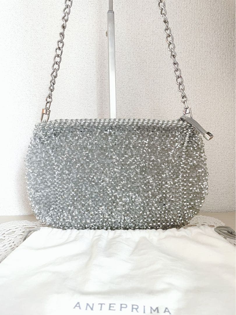 美品　アンテプリマ　ワイヤー　ニュースタンダード　ショルダーバッグ　シルバー