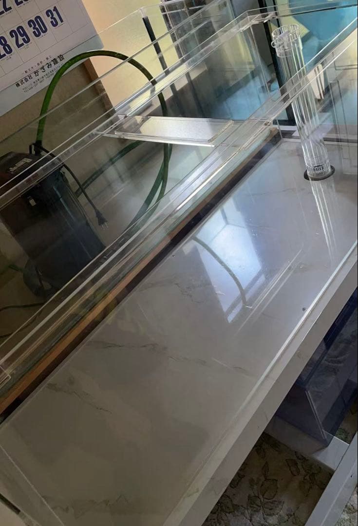 値下げしました‼️引き取り限定⇒120-45-45オーバーフローアクリル水槽 と台