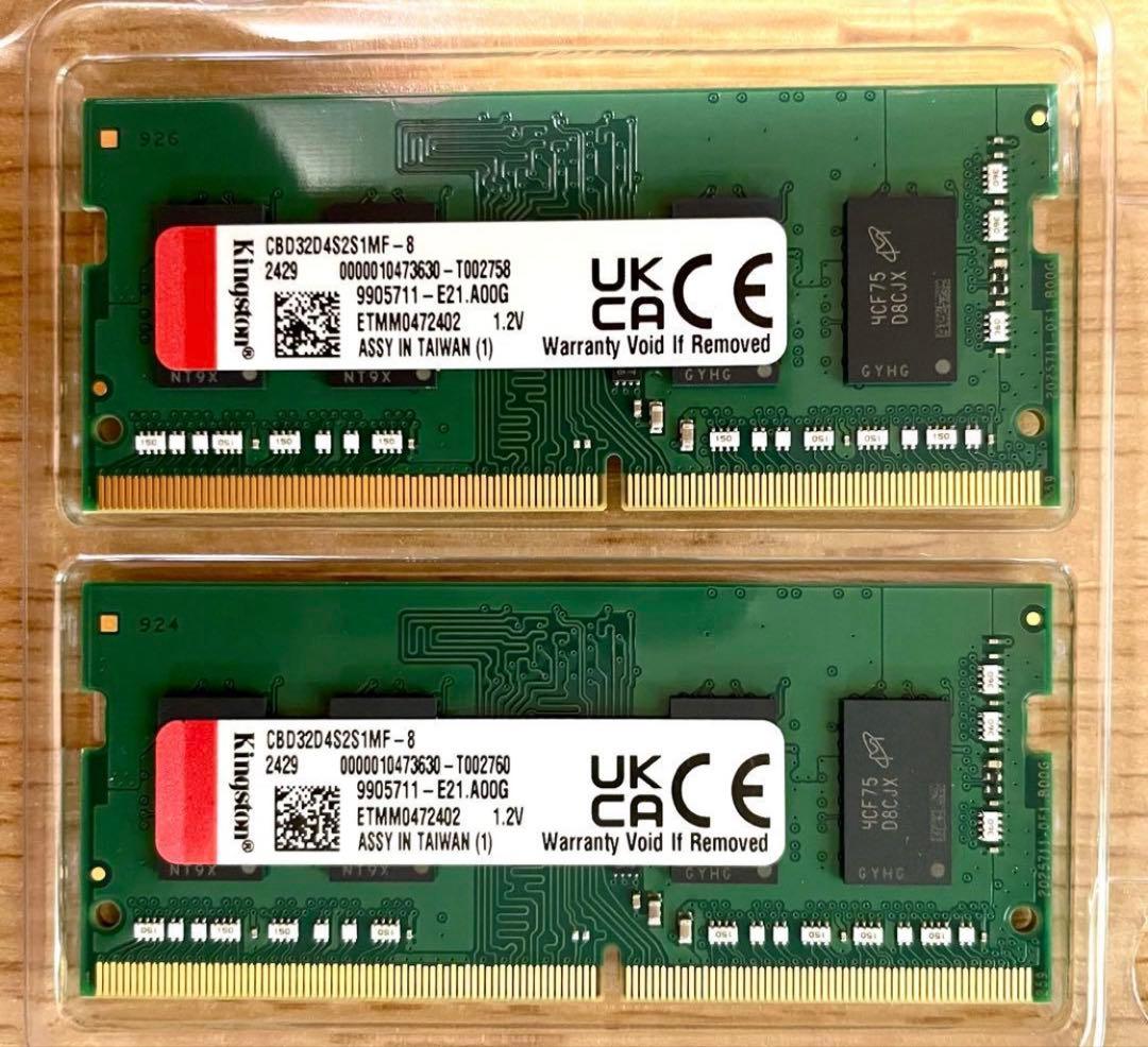 kingston DDR4-3200 16GB 8GB×2ノートPCメモリー