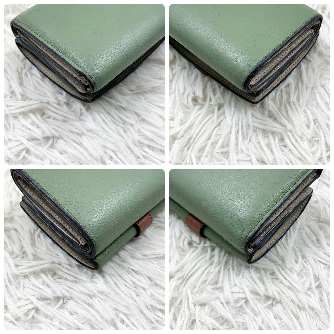 【✨正規品✨】ロエベ 三つ折り財布 トライフォールド ローズマリー グリーン
