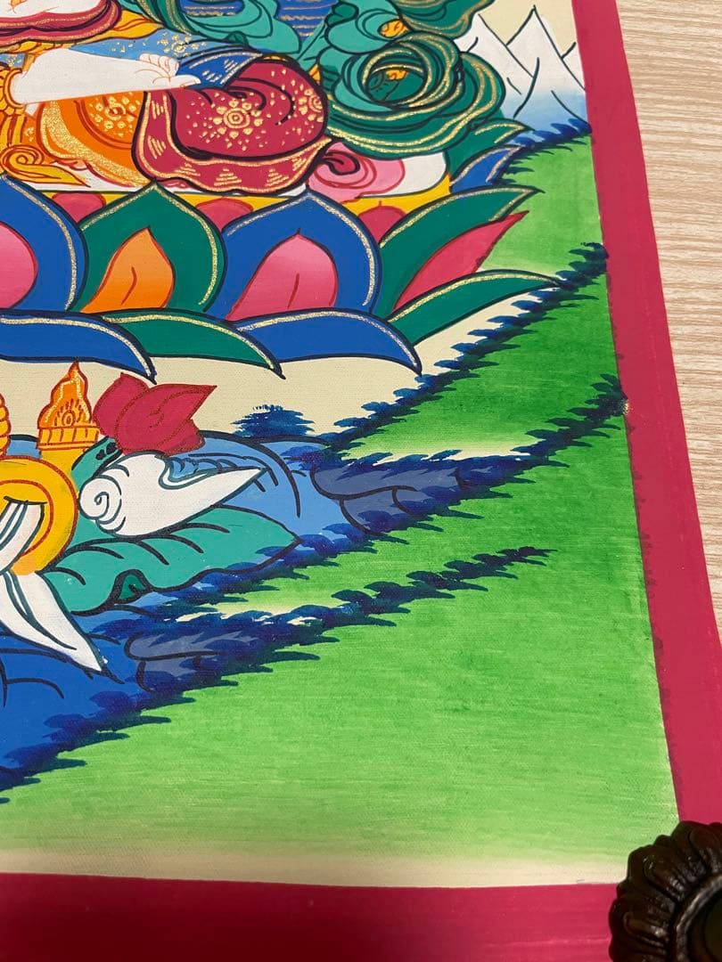 《 チベット密教　1点物 》 手描き　曼荼羅　チャングリシー　観音　仏教　密教