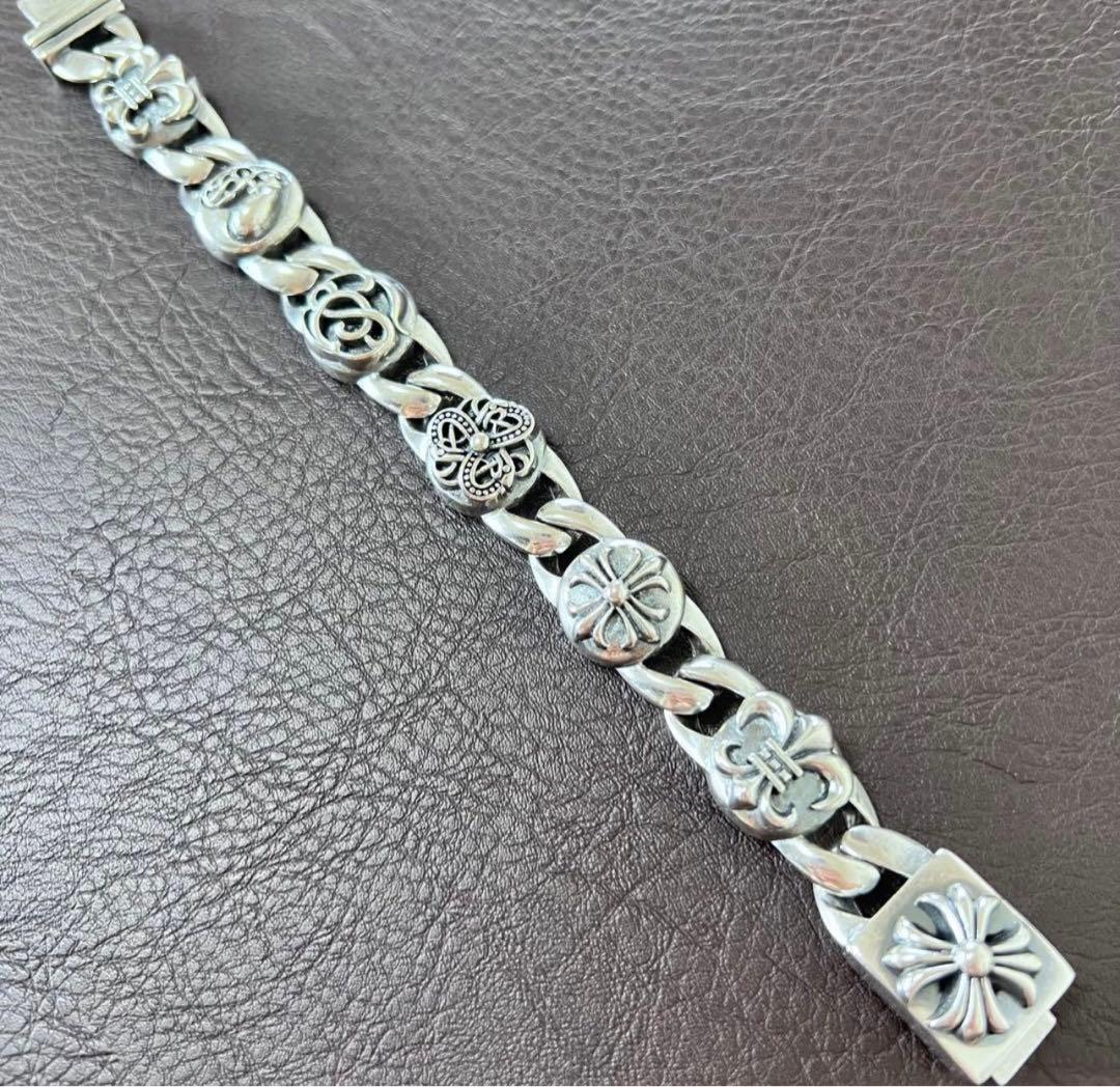 メキシコシルバー925ブレスレット、約22cm