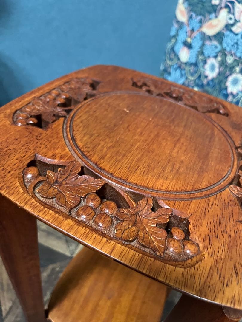 花台 スツール 木製 インテリア 彫刻 木彫り