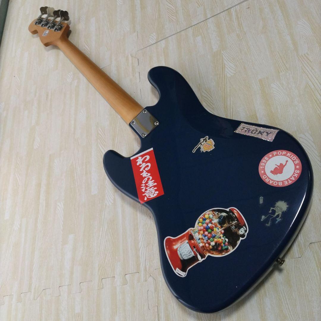 ダークブルー ジャズベーススタイルエレキベース