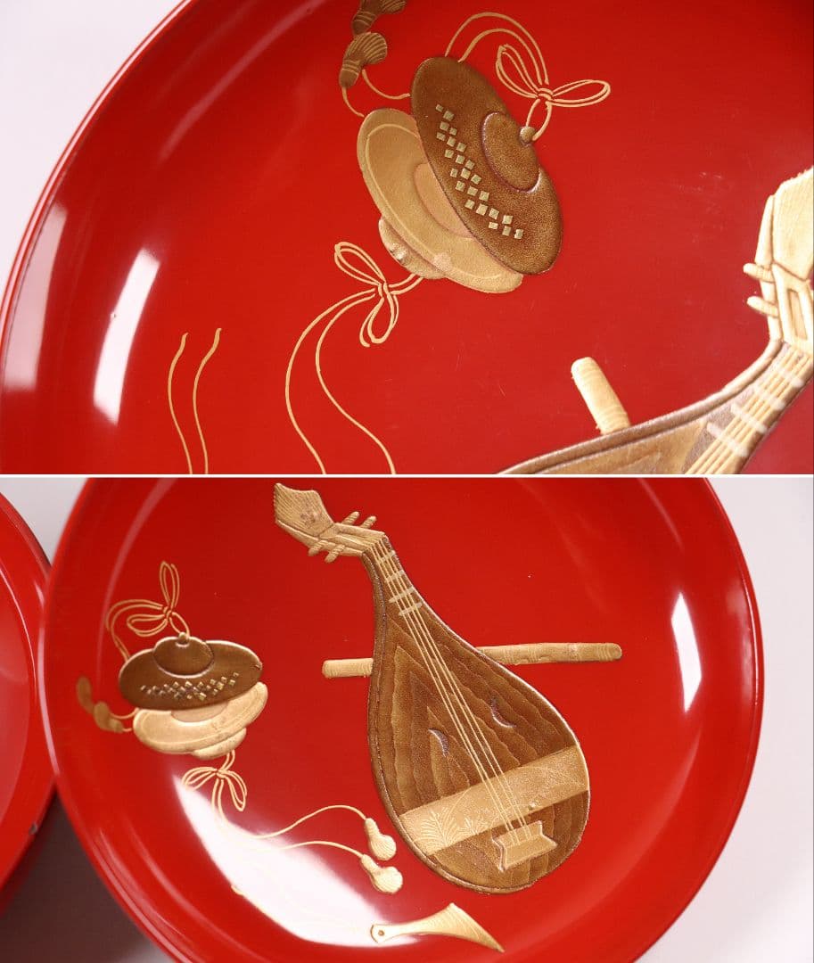 専用 MA417 CL19 輪島塗 楽器金蒔絵 朱塗椀 二客 切金 和楽器