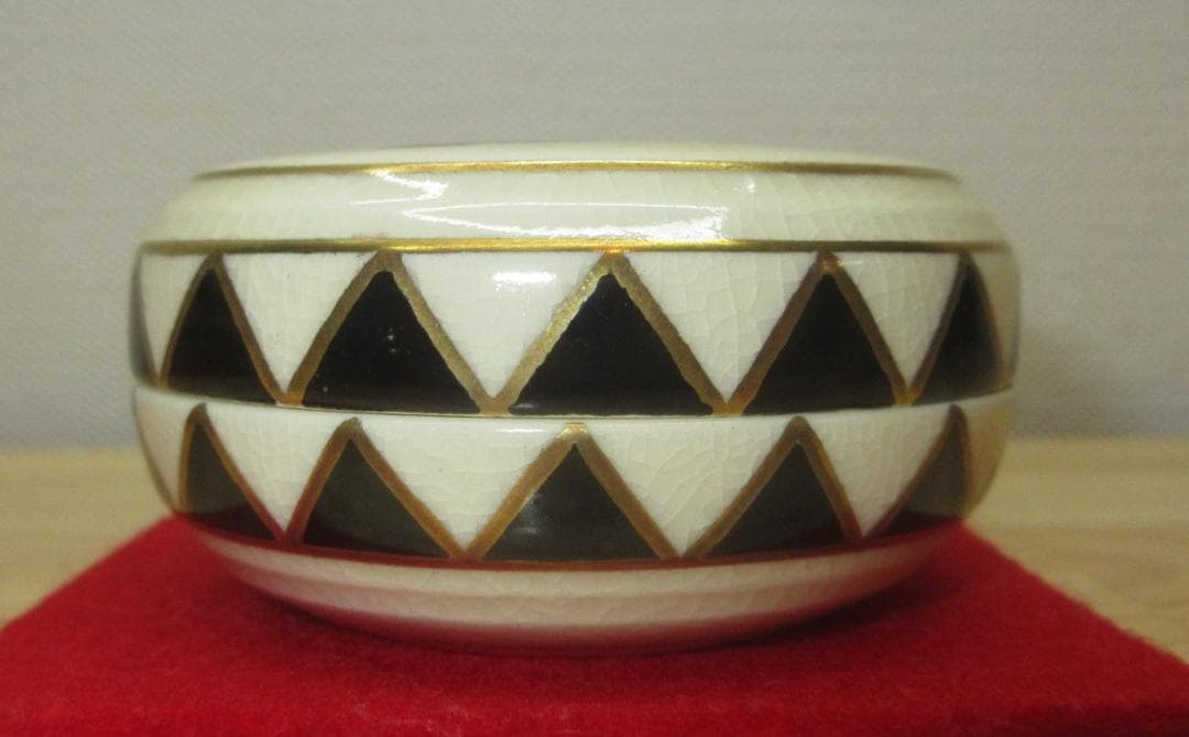 送料込【逢絢亭】茶道具 香合 京焼 色絵 踊り子の図 清閑寺窯 杉田祥平 共箱