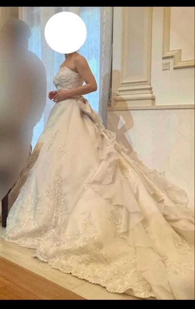 【メルカリ市限定半額出品】ウェディングドレス Aライン ロングトレーン