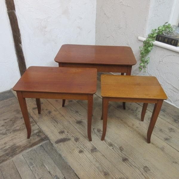 イギリス ビンテージ 家具 ネストテーブル サイドテーブル 3台組 6546c