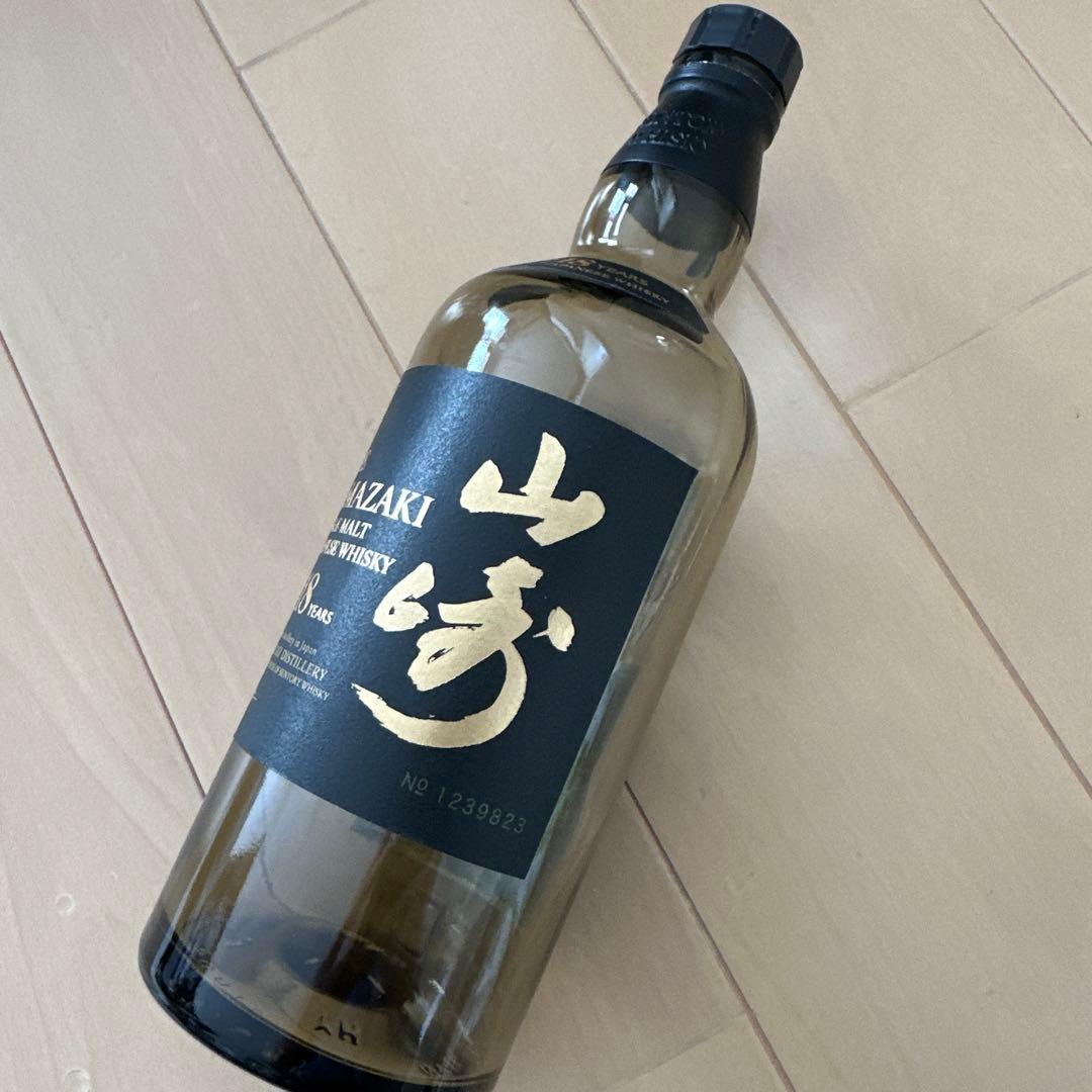 未洗浄 山崎 18年 空き箱 空瓶 シングルモルトウイスキー 700ml