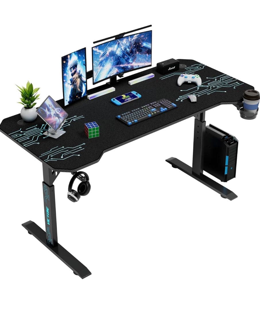 ゲーミングデスク幅140*奥行60*高さ56/71/75/79cm