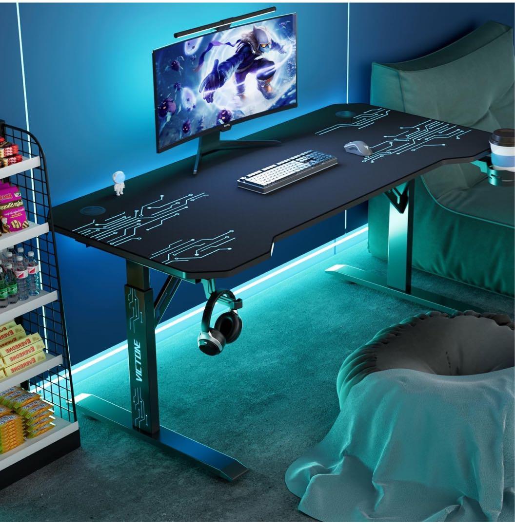 ゲーミングデスク幅140*奥行60*高さ56/71/75/79cm