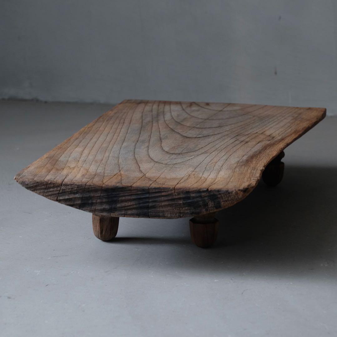 欅材 古い花台　展示台 座卓 ローテーブル サイドテーブル 古家具 アンティーク