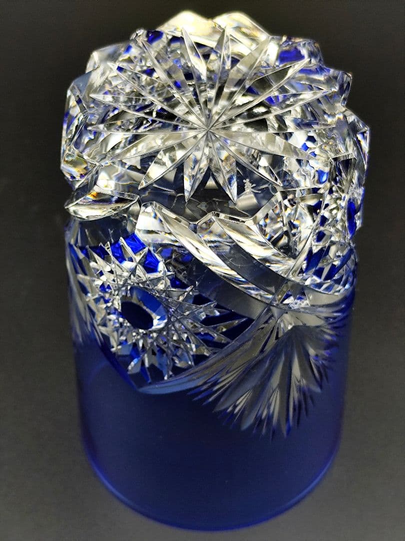 超希少品☆小林英夫 くもの巣切子 江戸切子グラス（切子、江戸切子、薩摩切子）