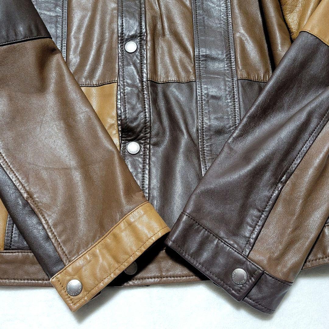 【デゼニマン】さん専用✨バーバリー　レザージャケット パッチワーク ノバチェック