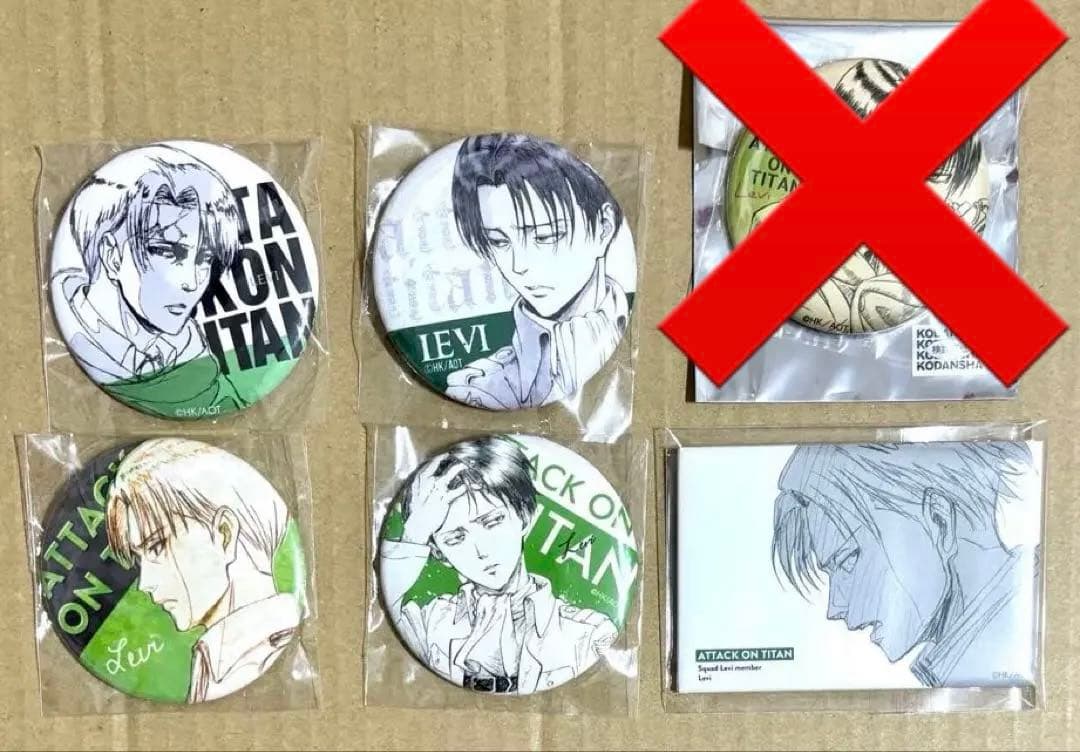 進撃の巨人　リヴァイ　原画　缶バッジ　まとめ売り　WIT STUDIO 6点