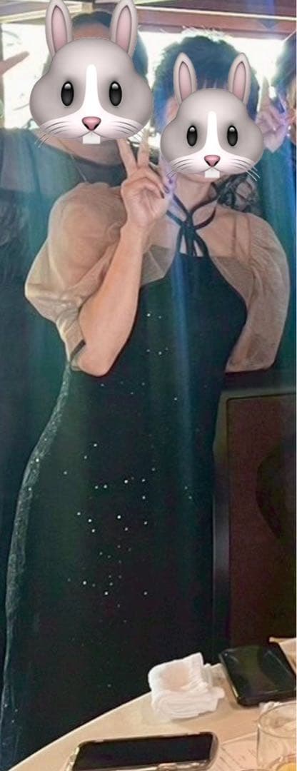 Leja/スパンコール刺繍マーメイドボレロ付きワンピース　ブラック　S