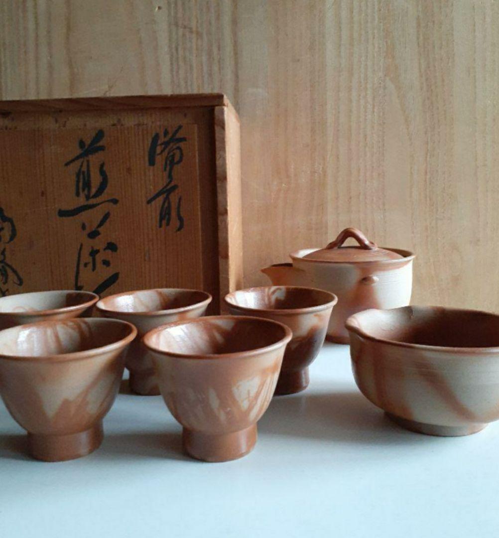 備前焼/茶器/急須/湯冷/湯呑5個