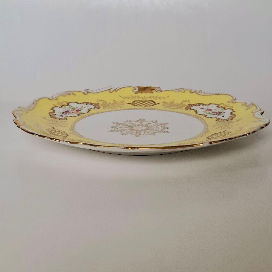 ★極上品★コールポート バットウイング フローラルパネル 黄色 ハンドペイント