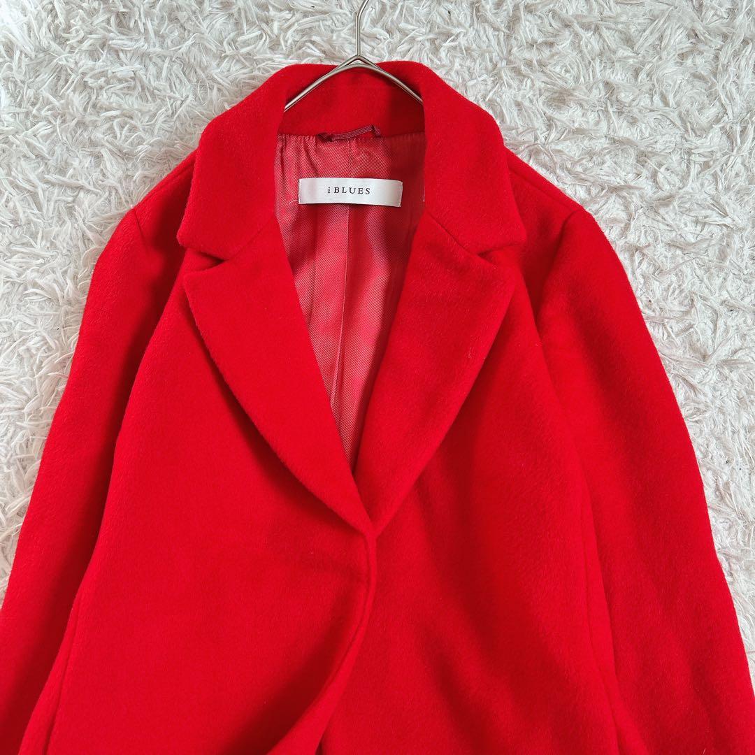 美品⁂マックスマーラ⁂イブルース⁂ウールチェスターコート　イタリア製　レッド