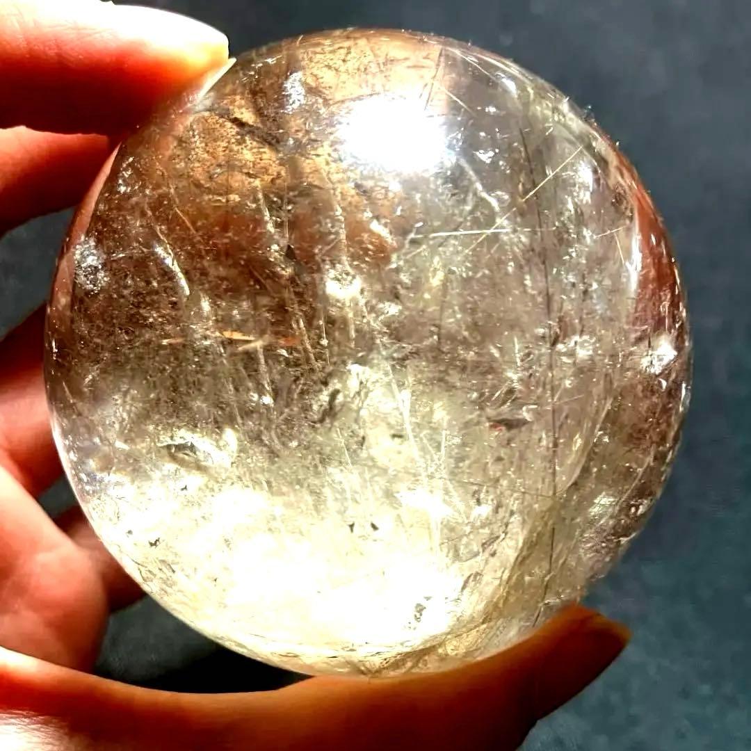 超大玉　65mm ゴールドルチルファントムクォーツ　金針水晶　パワーストーン