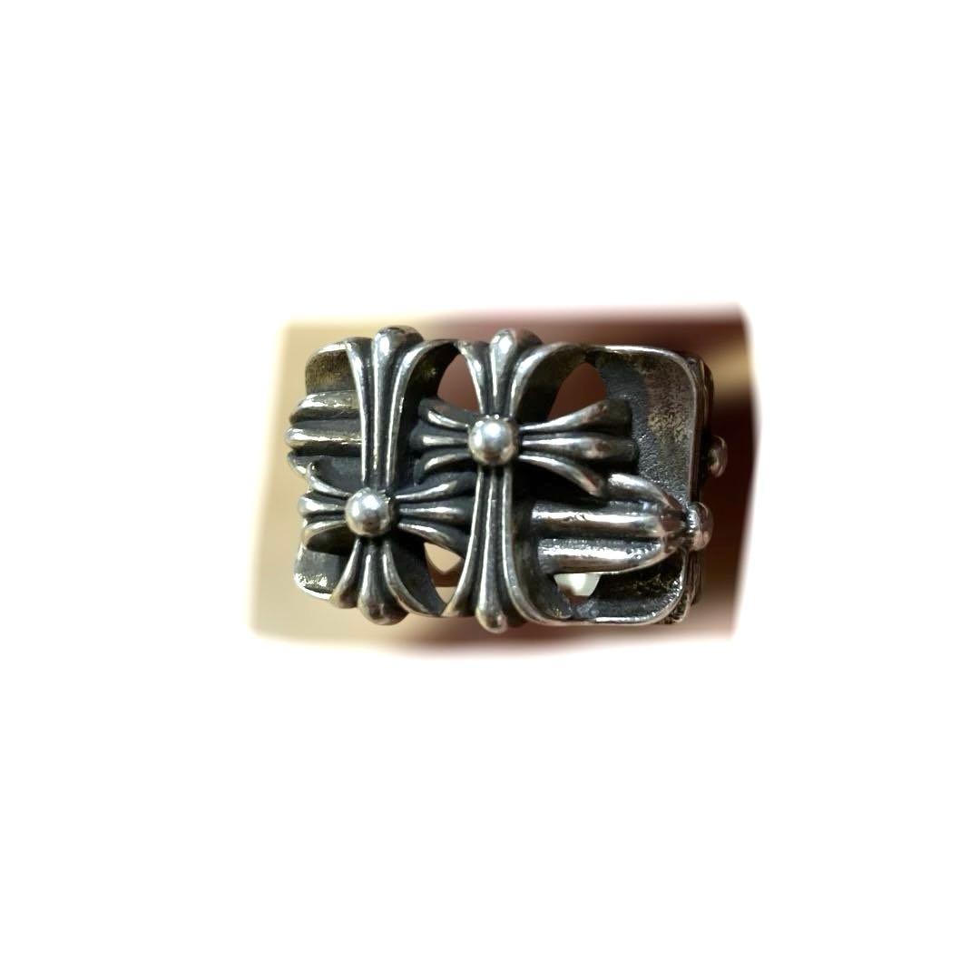 アキ最終超美品シルバー925 クロススクエアリング内径2センチ