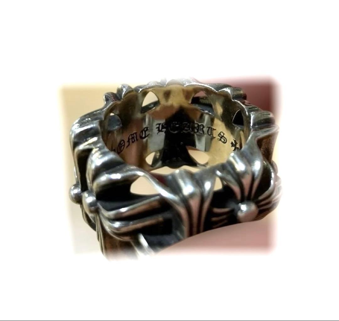 アキ最終超美品シルバー925 クロススクエアリング内径2センチ