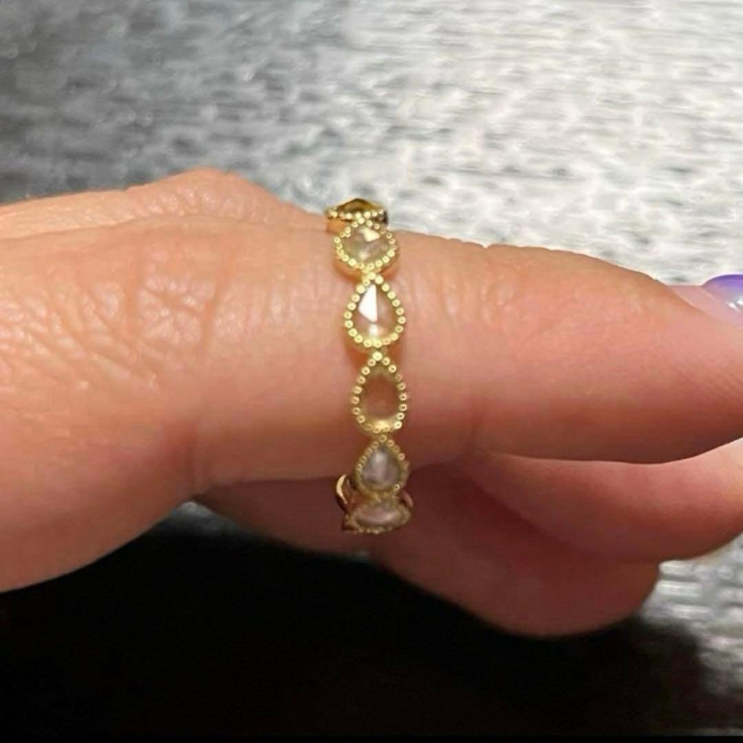 1点もの　k18 ローズカットダイヤモンド　フルエタニティリング　１３号