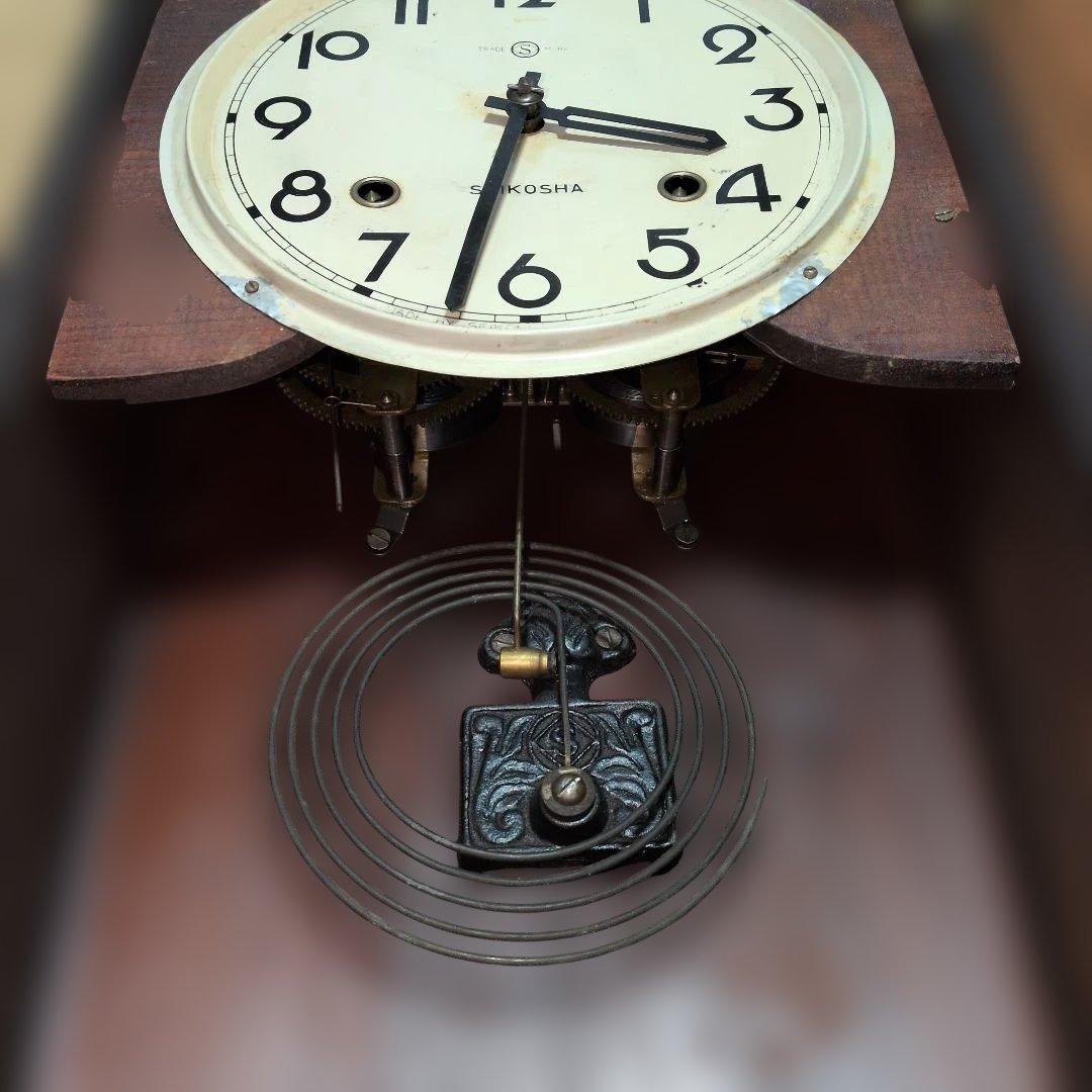 精工舎　稼働品　ゼンマイ時計　振り子時計　昭和レトロ　ボンボン時計