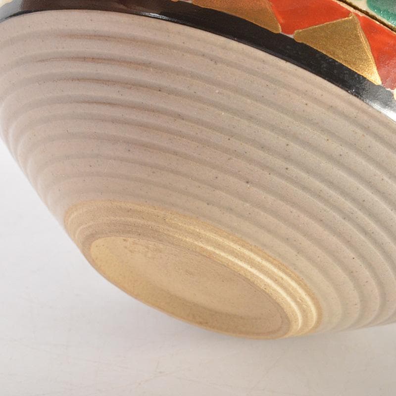 すみかすみれ　萬古焼　佐久間芳山造　色絵コマ　香合　共箱　V　6481