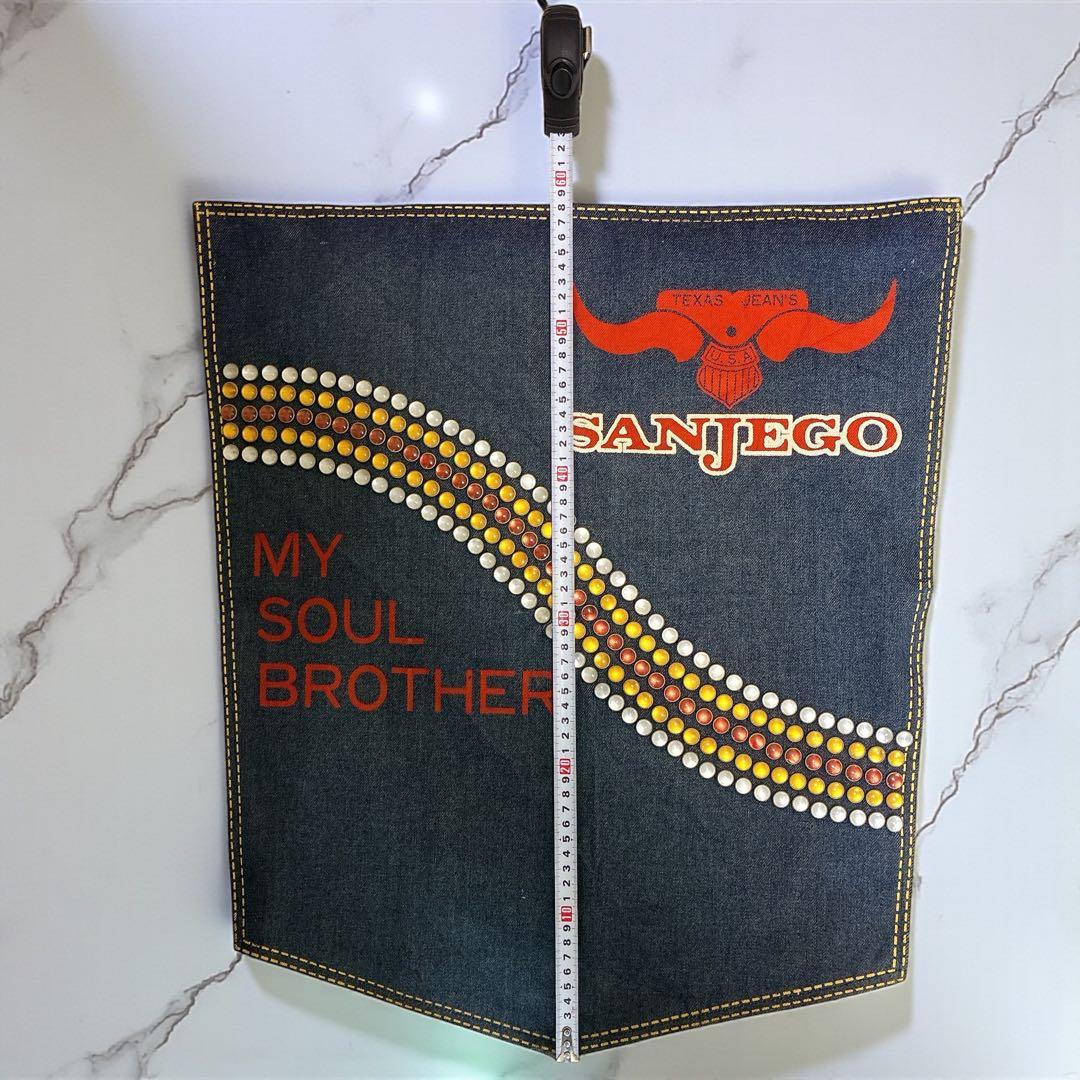 ヴィンテージ SANJEGO サンジェゴ スタッズ デニムバナー パネル 壁掛け