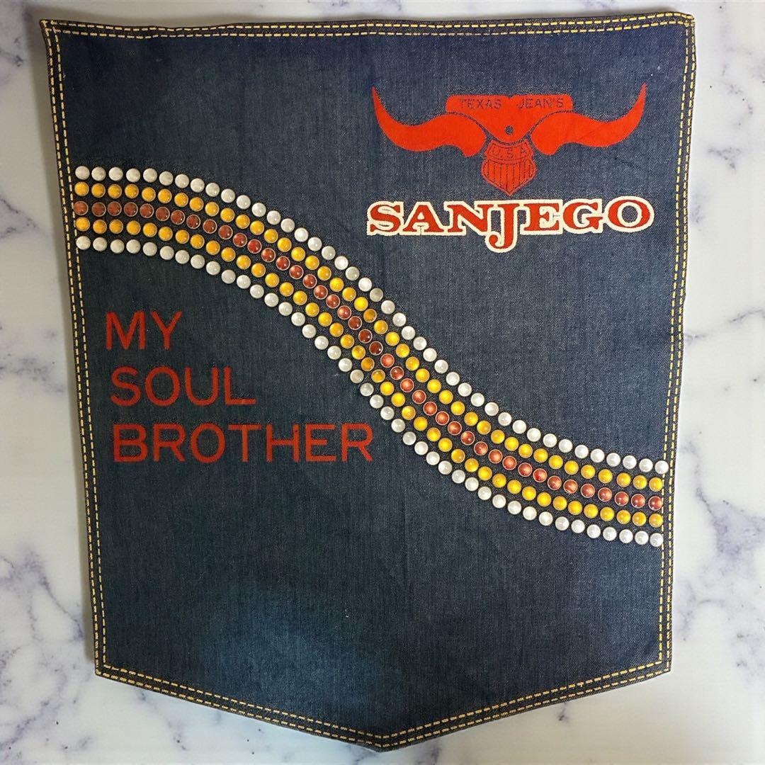 ヴィンテージ SANJEGO サンジェゴ スタッズ デニムバナー パネル 壁掛け