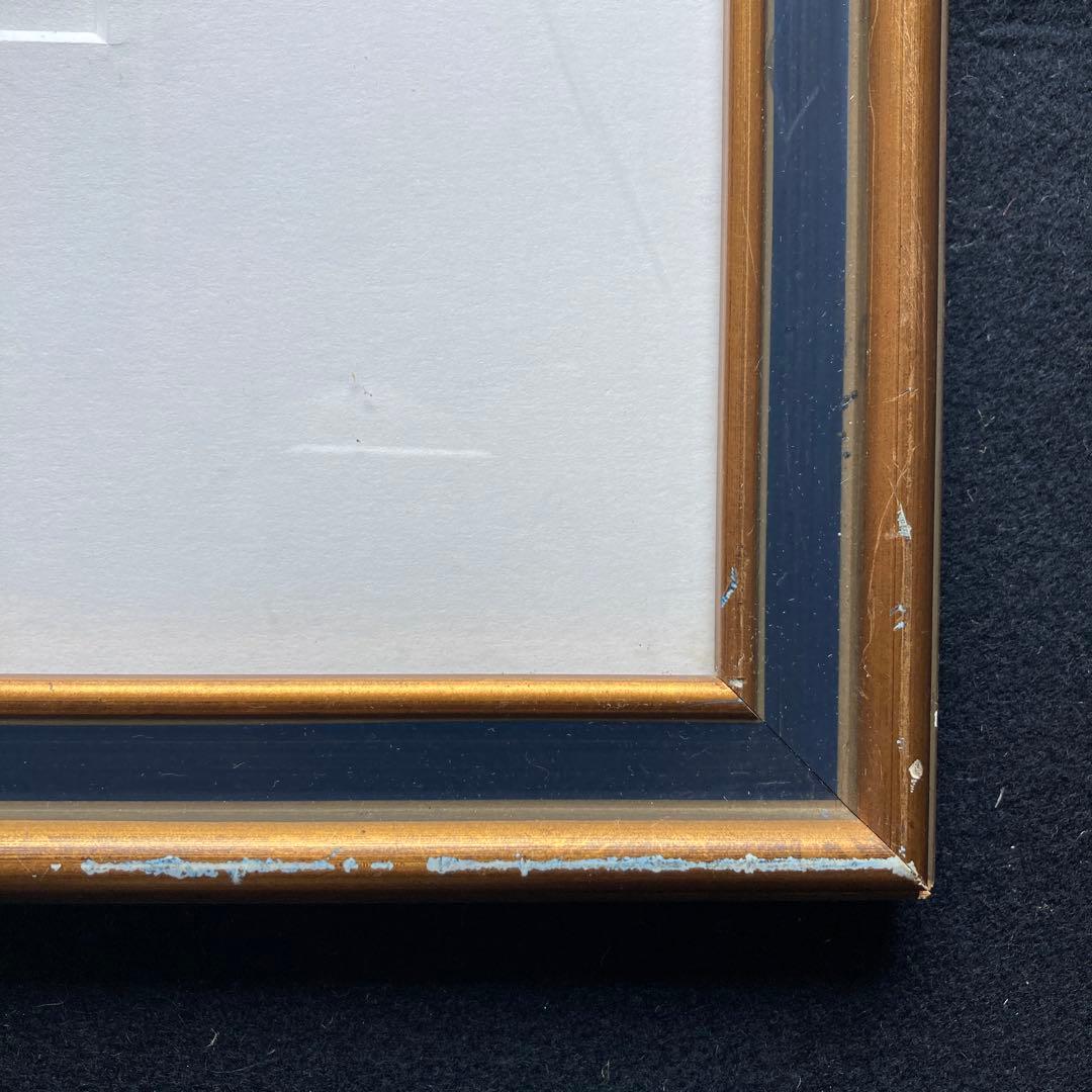 マリオ・アバチ　アテネのパルテノン神殿と毛糸の玉 額縁60×52絵34×27CM