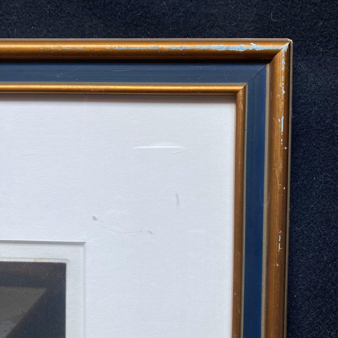 マリオ・アバチ　アテネのパルテノン神殿と毛糸の玉 額縁60×52絵34×27CM