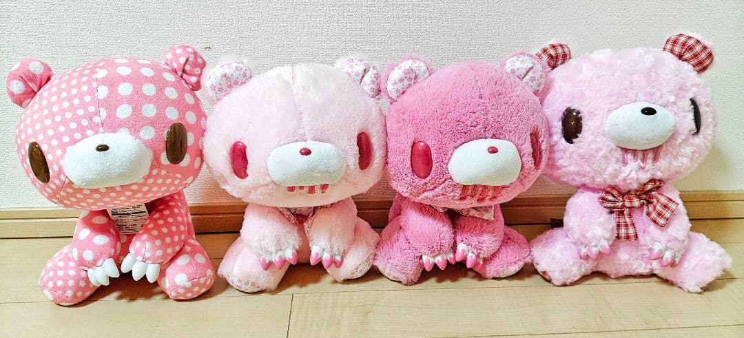 タグ付 いたずらぐまのグル〜ミ〜 ぬいぐるみ 4体セット ピンク チャックスGP