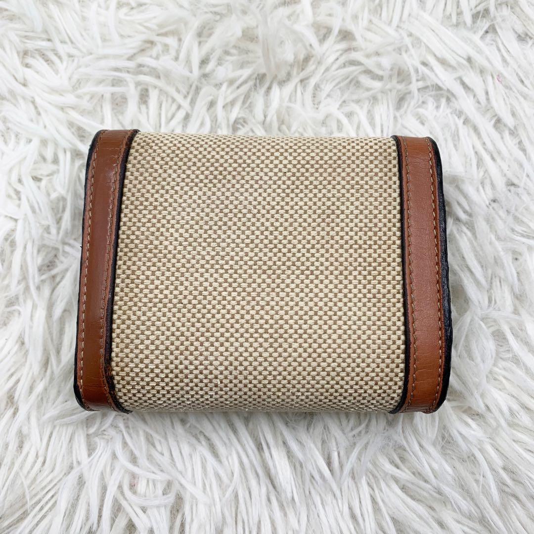 セリーヌ 三つ折り財布 トリオンフ キャンバス レザー ベージュ