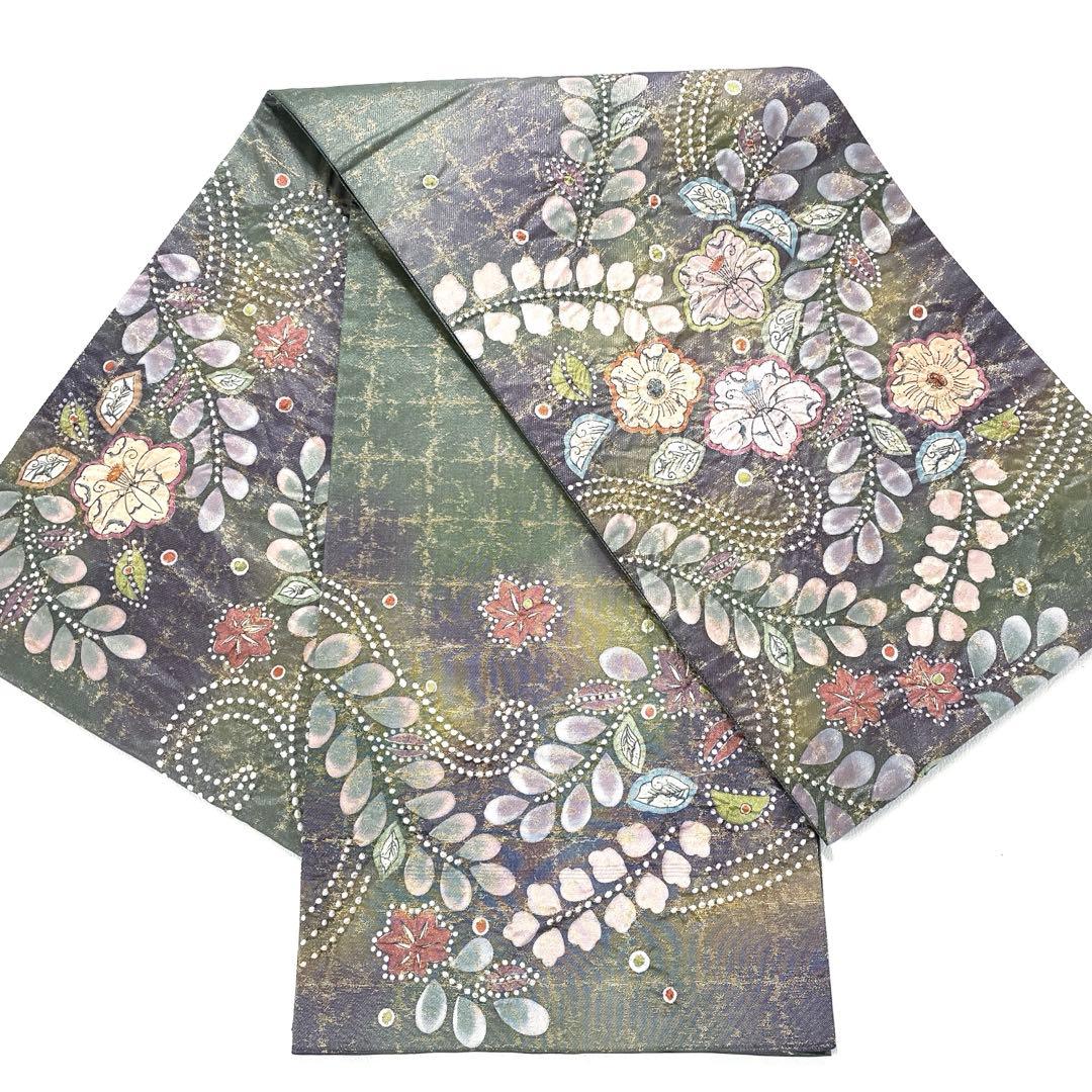 専用帯5963 ●高級 正絹 落款 作家物 袋帯 辻ヶ花