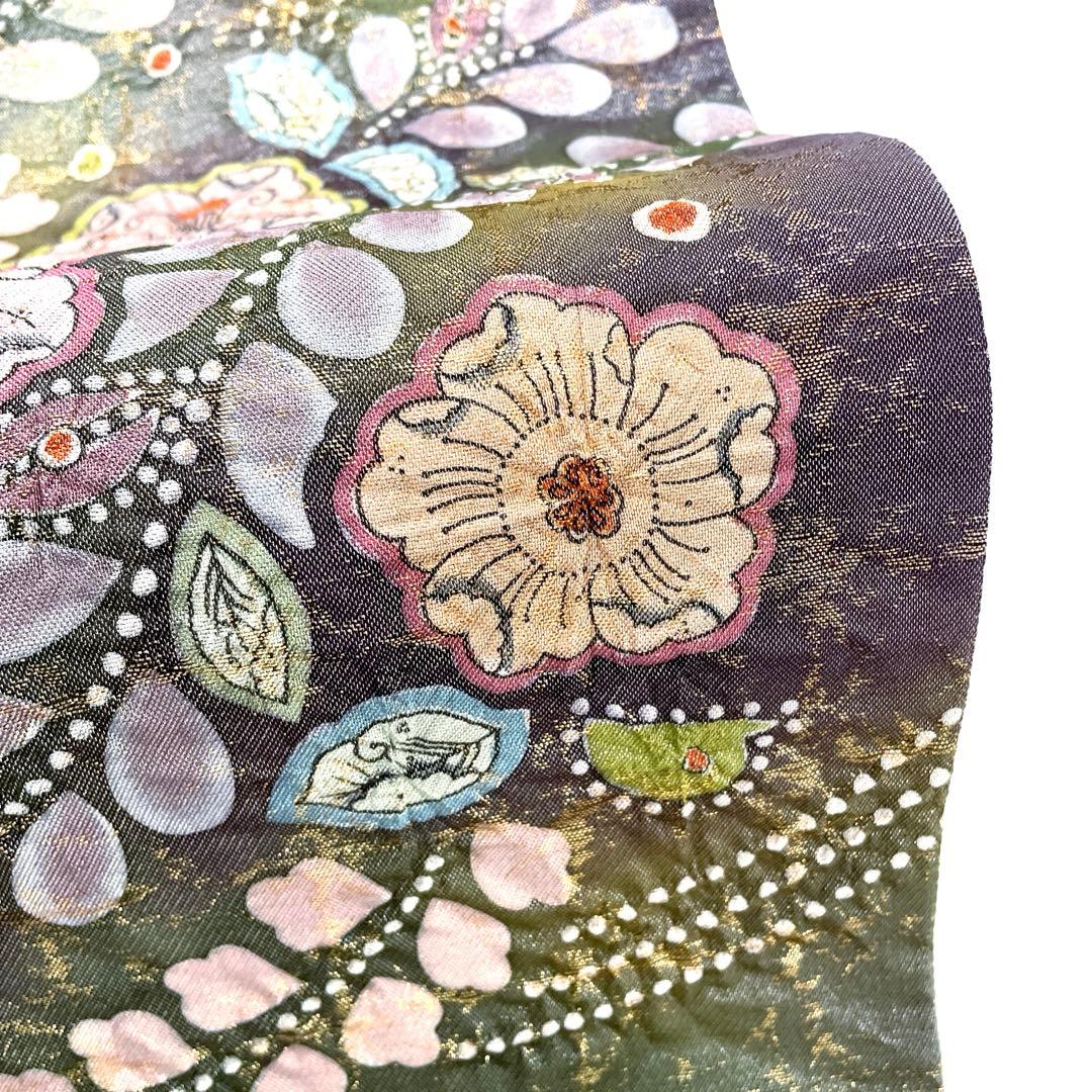 専用帯5963 ●高級 正絹 落款 作家物 袋帯 辻ヶ花