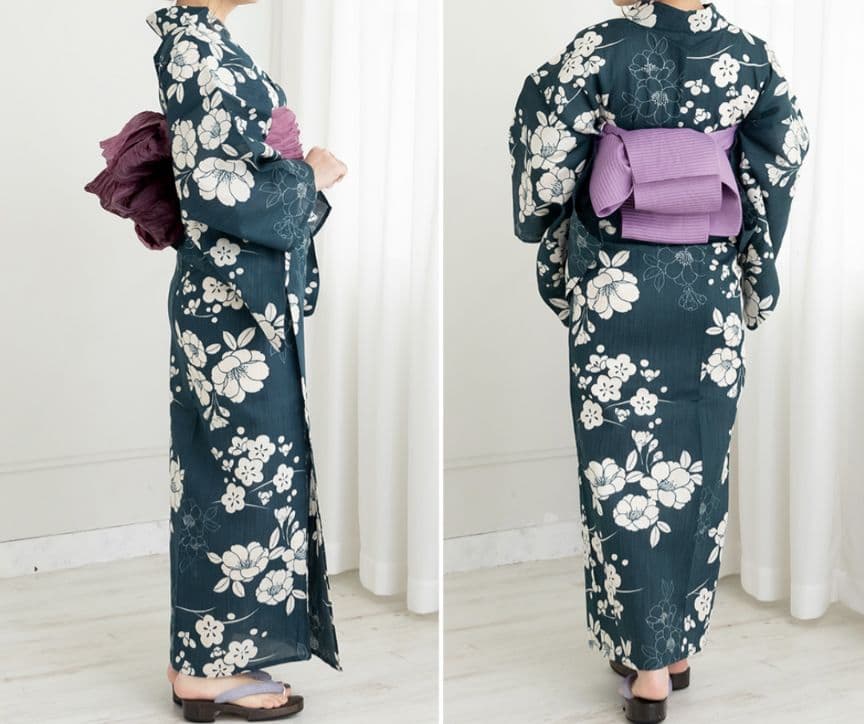 【ラスト1枚】✿新品未使用　綿麻浴衣　高級浴衣　人気浴衣　夏着物　紺色　藍色