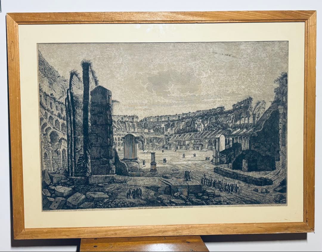 ローマのコロッセオ 額装済み1823年ピラネージ画廊