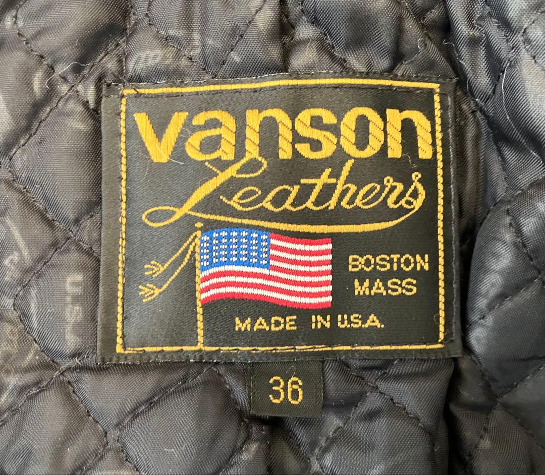 【VANSON】バンソン９D シングルライダースジャケット36 キルトライナー