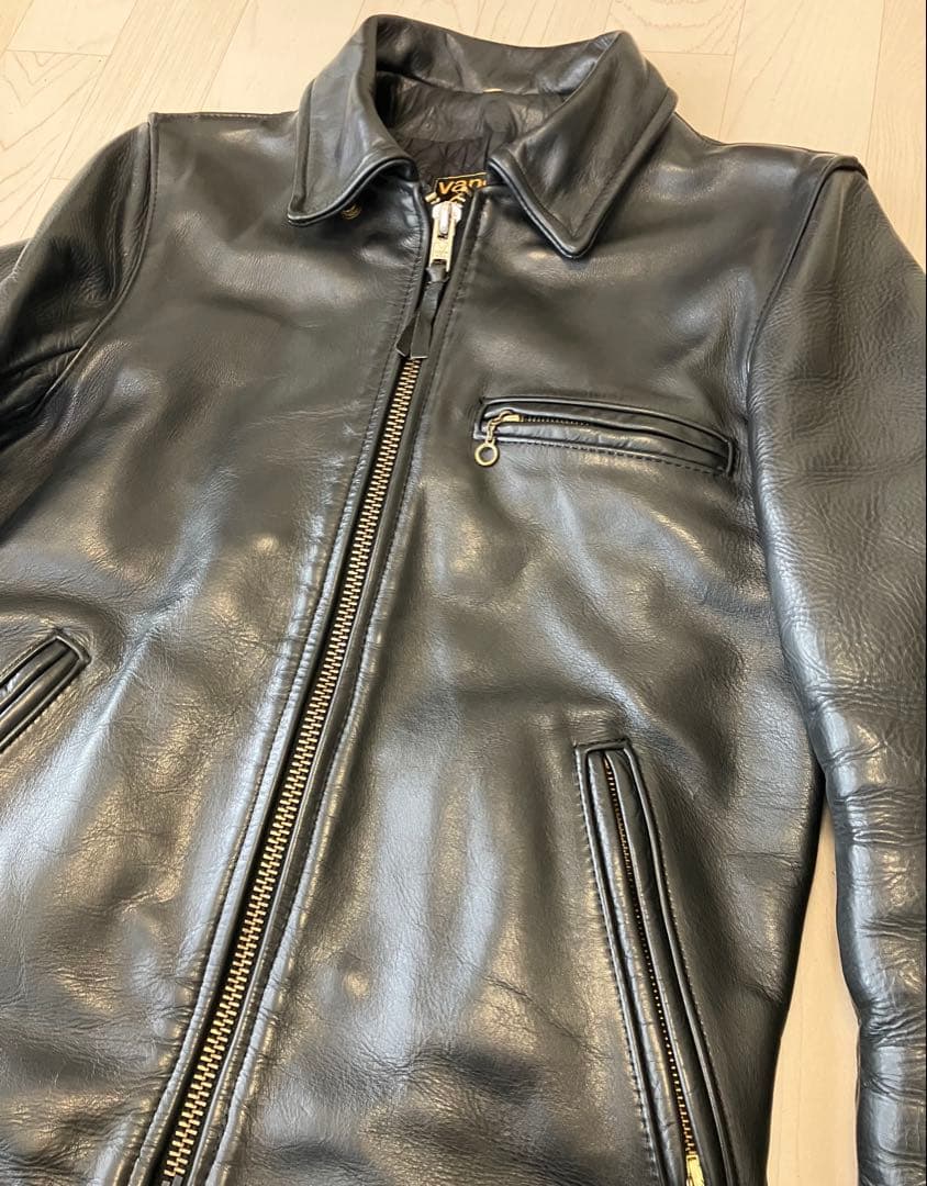 【VANSON】バンソン９D シングルライダースジャケット36 キルトライナー