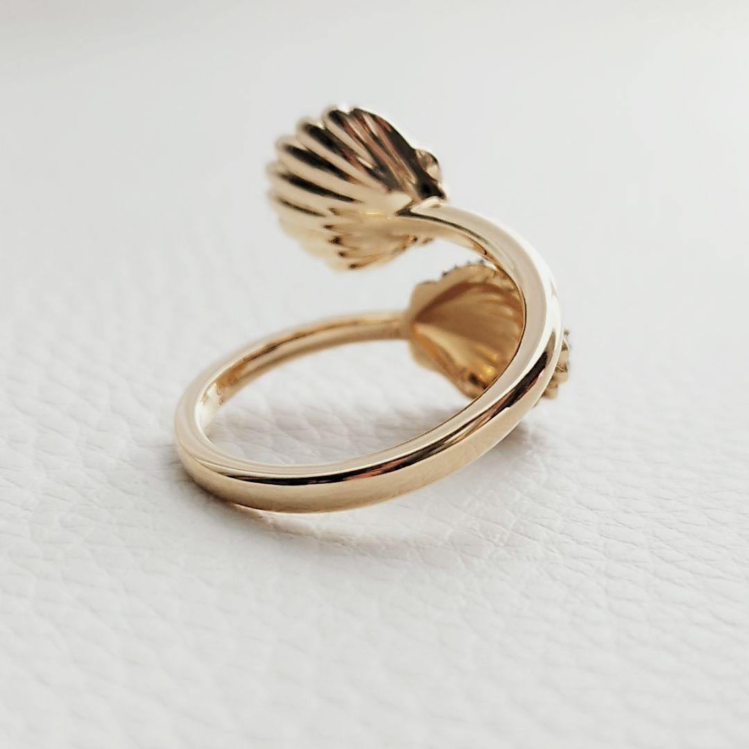 【未使用】スワロフスキー　idyllia　オープンリング　貝　パール 16号