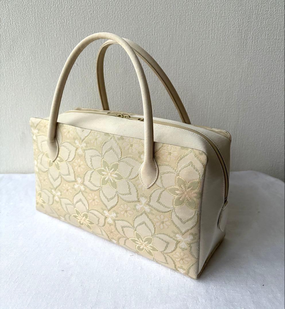 未使用　西陣　和装バッグ　正絹　六花