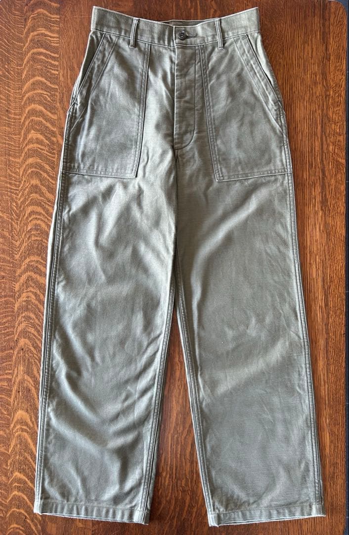 HIKE ハイク バックサテン ベイカーパンツ 13235 オリーブ S