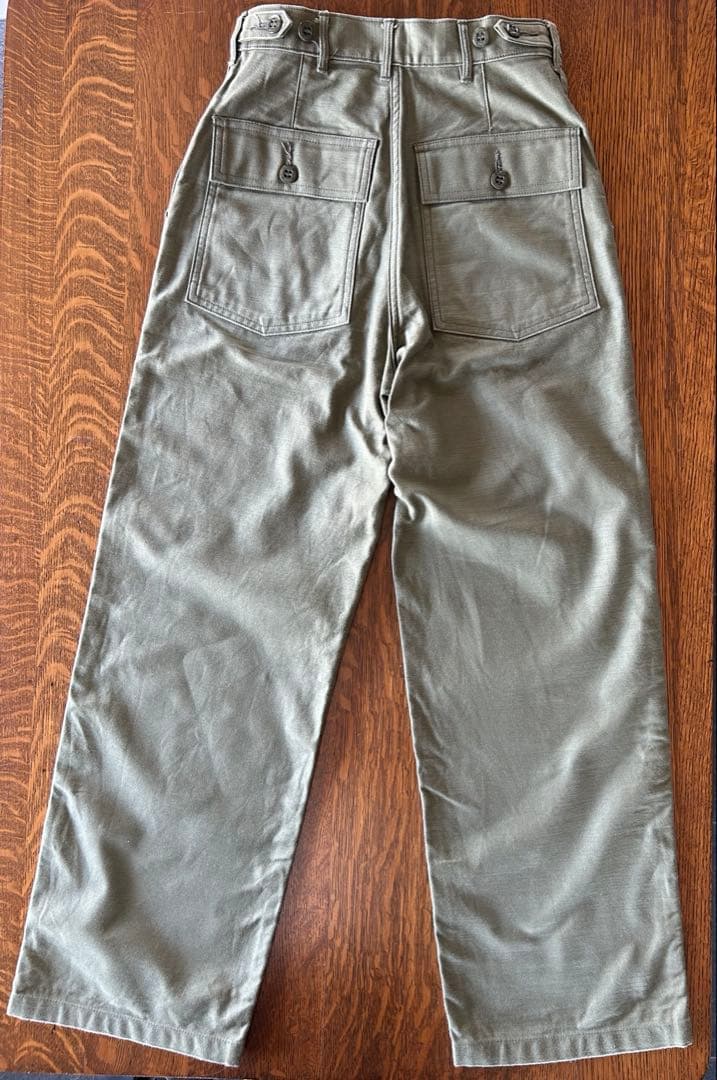 HIKE ハイク バックサテン ベイカーパンツ 13235 オリーブ S