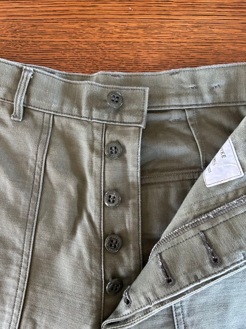 HIKE ハイク バックサテン ベイカーパンツ 13235 オリーブ S